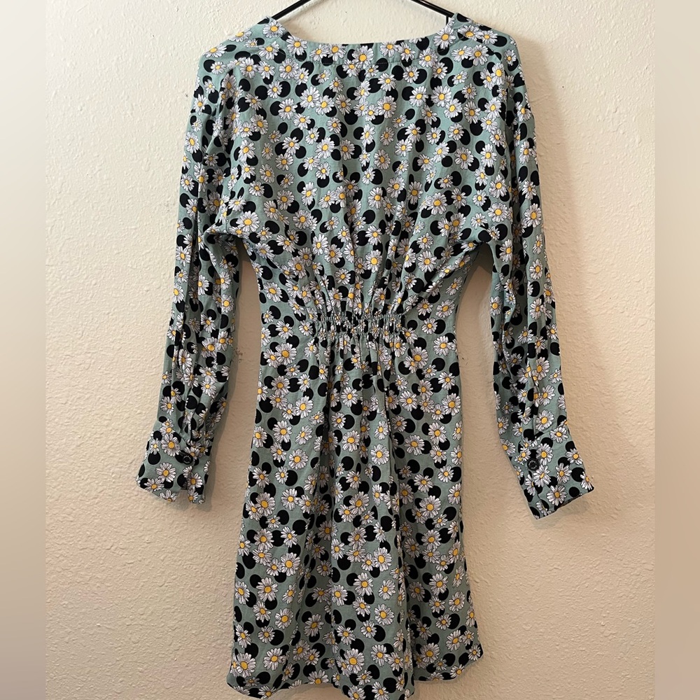 Sandro Green Floral Twist-Front Mini Dress - Picture 9 of 14